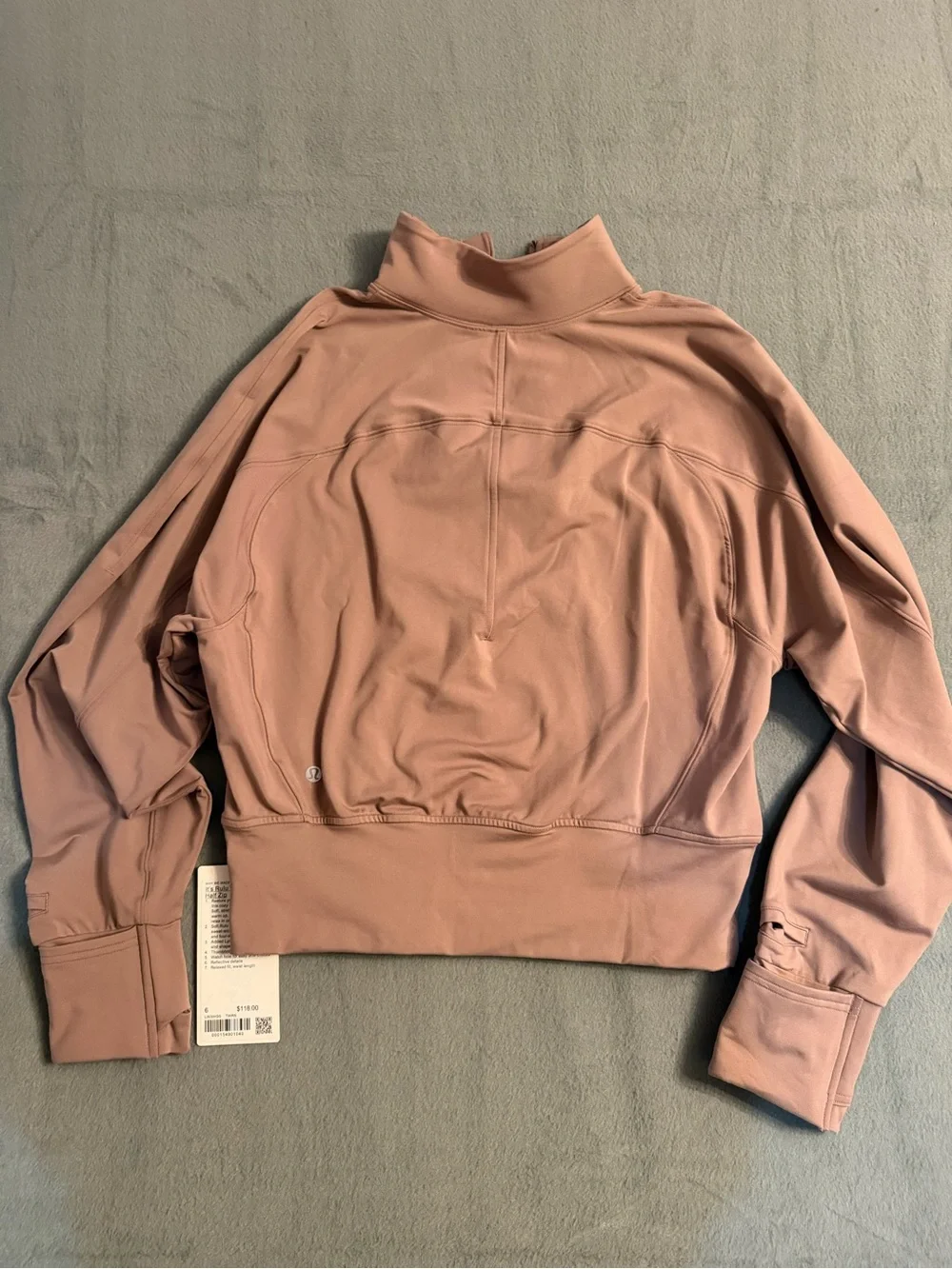 Lululemon Pullover Womens Size 6 Rulu Fleece Twrs Run Half Zip Long Sleeve  NWT